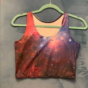 Black Milk Purple Galaxy Reversible Crop Top